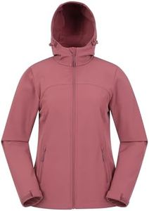 Mountain Warehouse Exodus Womens Softshell Jacket - Breathable, Adjustable, Water & Wind Resistant Ladies Coat - For Autumn, Winter, Walking, Everyday wear, Rust, 14