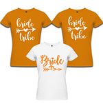 RAINBOWTEES Unisex regular fit Bride -Bride Tribe Multicolor- t-Shirt (Mustard, Set of 3)