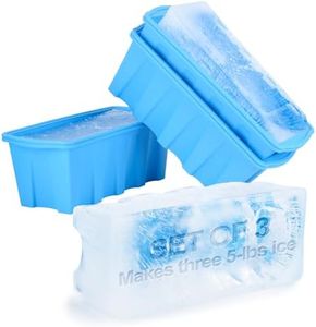Extra Large Ice Block Mold 3 Pack-Makes three 5 lb Extra-large Ice cubes,Top Metal Reinforcement,Upgrade Ice Cube Maker，Ideal for Revitalizing Ice Baths or Chilled Coolers ，Reusable Silicone Molds