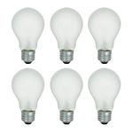Xtricity A19 Frosted Incandescent Rough Service Light Bulb, Edison Light Bulbs 40W, Long Life - 10,000 Hours, 2700K Soft White, E26 Medium Base, 250 Lumens, 130V (6 Pack)
