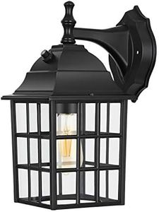 DEWENWILS Dusk to Dawn Outdoor Lighting, Exterior Wall Sconce with Photocell Sensor, E26 Socket, Anti-Rust & Waterproof, Black Wall Light Fixture for Porch, Garage, Doorway