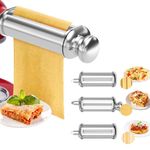 Pasta Maker Attachments for Kitchenaid Mixer Accessories, Pasta Roller and Cutters for Kitchen Aid/Cuisinart Mixers, Noodle Maker Stainless Steel 3 Pcs Water Washable with Brush