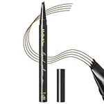 ASMAYSA Magical Eyebrow Pencil - Waterproof Tattoo Eyebrow Pen with 4 Micro-Fork Tip Long-Lasting Brow Tint Liquid Brow Microblading Fork Tip Pen For Makeup Rapid Natural Brow Beginners, Dark Brown