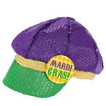 Amscan Mardi Gras Fashion Sequined Floppy Party Hat Costume Headwear, Multicolor, 4H x 12W x 13 1/2D