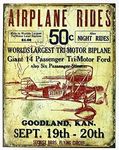 Nostalgic Metal Sign Great Aluminum Tin Sign Poster Revolution Secrist Flying Circus Airplane Rides Sign 12" X 8" Home/Bathroom/Workshop/Garage/Bar Man Cave Decor