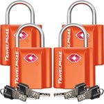 Suitcase Padlocks with Keys – TSA Approved – Travel Locks for Luggage – 4-Pack, Orange