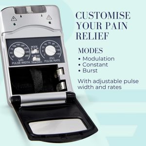 Performance Health Dual Channel TENS Machine – Portable EMS Pain Relief Device with Electrodes
