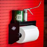 Pegboard Paper Towel Holder with Peg Board Shelf by MADD TOOLS | Black Pegboard Accessories | 1/4'' Heavy Duty Pegboard Spool Holder | Pegboard Wire Holder
