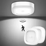 WhitePoplar Closet Light, Battery Operated Ceiling Motion Sensor LED Light, 300LM Indoor Wireless, for Hallway, Garage, Stairway, Pantry, Shed Wall, 2 Pack