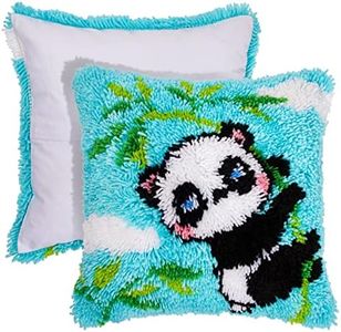 Bright Creations 5-Piece Panda Latch Rug Hooking Kits for Adults Kids Beginners, DIY Crafts (16 x 16 in)