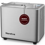 Neretva Bread Maker, 20-in-1 2LB Bread Machine BPA-Free Material & Nonstick Pan & Low Noise Automatic Breadmaker Machine Best Rated for Gluten Free, Yogurt Maker, Dough, French Pizza etc (Sliver)