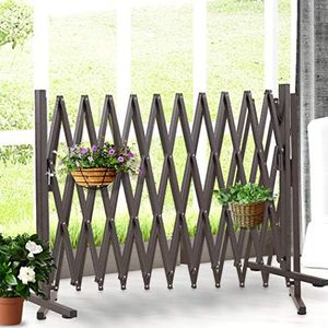 Garden Security Fence Gate Retractable Gate Metal Indoor Outdoor Retractable Baby Gate Safety Barrier Traffic Expandable Barrier Gate GOG Barrier Expandable Fence Gate