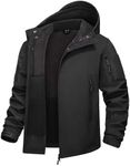 KEFITEVD Men's Tactical Softshell Jacket Fleece Lining Hunting Jackets Windbreaker Coat, Black, S