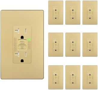 LIDER GFCI Outlet 20Amp, GFCI Receptacle, ETL Listed, Matte Gold, 10-Pack
