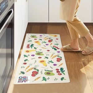 Colorful PVC Kitchen Mats, Non Slip Kitchen Mats for Floor Cushioned Kitchen Rugs and Mats, Waterproof Toilet Mat for Kitchen,Home, Bathroom,Floor,Sink,Laundry (Colorful Pattern, 45 * 120cm)