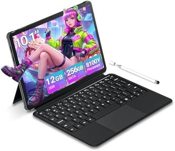 Tunhail 10.1 inch 2 in 1 Laptop 12 GB DDR3 256GB SSD, M3-8100Y Processor (up to 3.40GHz), 800 * 1280 Touch Display, Wifi5, Bluetooth 5.0, HDMI*1, Type C Full Function, Backlit Keyboard, Win11,Laptop