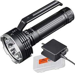 Fenic LR80R 18000 Lumen Rechargeable LED Search Light with 1.1km Beam – IP68 Waterproof Tactical Flashlight with Strobe & SOS Modes for Search and Rescue with Type-C Charging Cable - Black