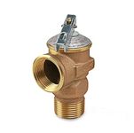 Midline Valve GUHW-QSW256 Pressure Relief Valve for Tankless Water Heater, Forged Brass, 3/4 in. FIP x MIP