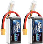 Zeee 3S Lipo Battery 1300mAh 11.1V 120C RC Battery with XT60 Plug for FPV Racing Drone Quadcopter Helicopter Airplane RC Boat RC Car RC Models(2 Pack)