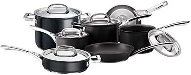 Circulon Infinite Induction Hob Pan Set - 7 Piece Non Stick Pots and Pans Set with Stainless Steel Lids & Handles, Premium Dishwasher Safe Cookware, Black