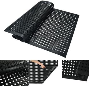 uyoyous Rubber Floor Mat with Drainage Holes 59 x 35.4 Inch Commercial Floor Rubber Matting Non-Slip Backing Restaurant Bar Kitchen Floor Mat Indoor Outdoor for Wet Area