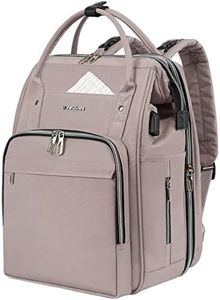 VANKEAN Diaper Bag Backpack with Portable Changing Pad, Baby Diaper Bags with Stroller Strap & USB Port, Waterproof Multifunction Travel Back Pack for Mom, Baby Bags Girl Shower Gift, Light Dusty Pink