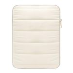 MoKo 9-11 Inch Tablet Sleeve Case, Portable Puffy iPad Bag Fit with New 11-inch iPad Pro M4/iPad Air M2 2024, iPad Air 5/4th 10.9, iPad 10th 10.9, iPad 9/8th 10.2, Tab S8/S9 11", Milky White