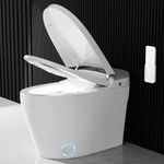 HAWKROWN Smart Bidet Toilet, Smart Toilet with Bidet Built In, Tankless Toilet with Pump Assisted, Dual Auto Flush, Foot Sensor Operation, Heated Bidet Seat, Bidet Toilet with LED Display