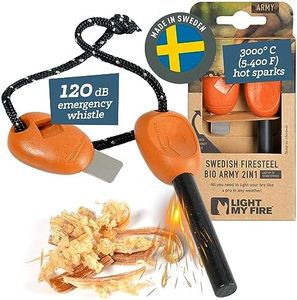 Light My Fire Swedish Flint Fire Starter Ferro Rod Survival Tools ARMY | Fire Steel Bushcraft Camping Gear | Flint and Steel Fire Starter Kit 2-in-1 Fire Flint and Striker 12,000 Strikes
