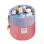 SHOPPOSTREET Bucket Barrel Shaped 20 Cms Cosmetic Makeup Bag Travel Case Pouch(Multi Color)