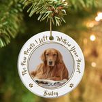 Bemaystar Personalized Dog Memorial Christmas Ornaments Dog Memorial Gifts, Ceramic Pet Memorial Bauble, in Memory of Pet Sympathy Gifts for Loss of Dog Cat Pet Christmas Tree Decorations