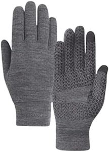 Terramar Adult Merino Wool Glove Liner, Charcoal Heather, Medium