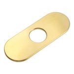 uxcell 6 Inch Hole Cover Deck Plate Escutcheon for 1 or 3 Hole Bathroom or Kitchen Sink Faucet, Oval Faucet Escutcheons, Brushed Gold