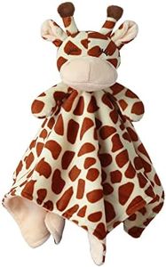 CREVENT Soft Plush Animal Face Security Blankets for Boys and Girls, Great for Birthday Baby Shower(Brown Giraffe)