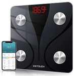 ZOETOUCH Smart Digital Bathroom Scale for Body Weight and Fat, Accurate Weighing Machine, Wireless Body Composition Analyzer for BMI Water BMR Muscle Sync with Bluetooth App, 400lbs, Black