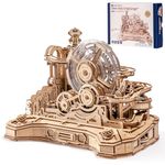 ROKR 3D Wooden Puzzle Marble Run Model Kits for Adults to Build,Gear Ball Challegne Building Toy,DIY Desk Decor Gifts for Men and Children