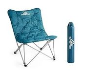 Vivo Technologies Butterfly Camping Chair Comfy Folding Chairs with Oversized Padded, Heavy Duty Moon Chair with Back Storage Bag and Portable Carry Bag for Outdoor Indoor Garden Picnic Fishing,Blue