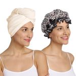 Turbie Twist Microfiber Hair Towel Wrap & Stylin' Shower Cap for Beauty, Travel, Gifting - Luxury Shower Cap & Hair Turban - Beauty Essentials for Personal Care - Tan & Leopard Print