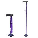 Hurrycane Lightweight All-Terrain Cane Folding Walking Stick - Purple