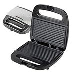 Geepas Panini Sandwich Press, 750W 2 Slice Sandwich Toaster Maker | Non-Stick Plates, Grill Maker & Griddle Toasty Maker | Stainless Steel Panini Press, | Ideal for Breakfast | 2 Year Warranty