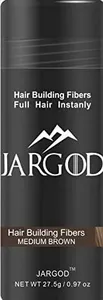 JARGOD Hair Fibers for Instant Volume and Thicker Fuller Hair Hair Building Fiber for thinning Hair & Bald Spots Conceals Hair Loss in Seconds - Hair Powder for Women & Men (Medium Brown)