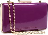 Dasein Women Evening Purses Clutch Bags Formal Party Clutches Wedding Purses Cocktail Prom Handbags (Patent Leather Purple)