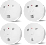 4 Pack Combination Smoke and Carbon Monoxide Detector Battery Operated, Travel Portable Photoelectric Fire&Co Alarm for Home, Kitchen