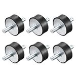 uxcell M10x28mm Rubber Mounts, 6pcs Anti Vibration Isolator Studs Shock Absorber Male for Air Compressors, Garage Motor, Diesel Engines, 50x25mm