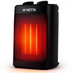 NETTA Ceramic Fan Heater 2000W - Portable Electric Space Heater with 3 Heat Settings & Adjustable Thermostat - Energy Efficient Ceramic Heater for Home & Office - Tip Over & Overheat Protection