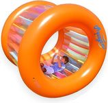 Giant Water Wheel Pool Float | Human Hamster Wheel | Inflatable Pool and Lake Toys | 65" Diameter | Inflatable Rolling Wheel | Outdoor Toys for Kids and Adults [Air Pump and Repair Kit Included]