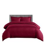 300 Thread Count Stripes Duvet Cover Set 100% Egyptian Cotton with matching pillow). King/California King Burgundy