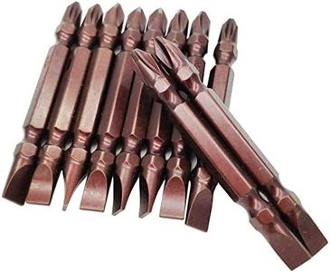 10Pcs 2.5 Inch(65mm) Length Magnetic 6.0mm PH2 Phillips Slotted Double End Screwdriver Bits