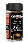 Born Hill Premium Instant Coffee Powder - 100g |100% Pure Arabica coffee beans, 0% Chicory | Medium Roast Natural Grounded coffee|Glass Bottle