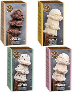 Triple Scoop - Variety Pack (4) Ice Cream Mix, Mix For Ice Cream Maker. Simple, Easy, Delicious. From Gourmet Mix To Maker in 5 Minutes. Made in USA (Vanilla, Chocolate, Strawberry, Mint Choc Chip)